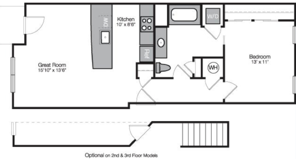 Glenwood Community 1 Bedroom Floorplan